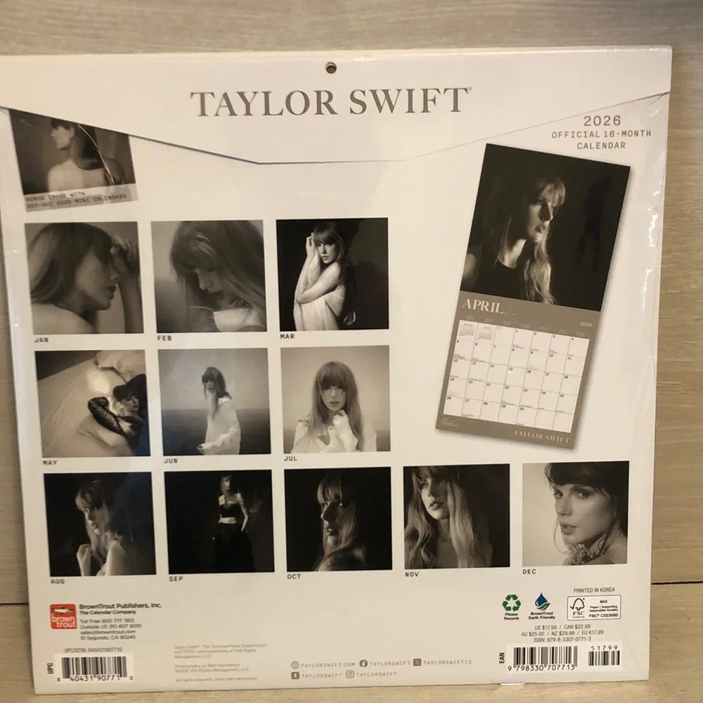 Taylor Swift 2026 Calendar NEW SEALED